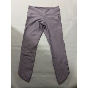 Under Armour Womens Leggings Compression Activewear‎ Yoga Large Violet Capri